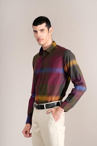 Image of Cantabil Striped Shirt Collar Full Sleeve Regular Fit Casual Shirt for Men l Cotton Casual Shirt for Men l Casual Wear Shirts for Men (P MSHC00948)
