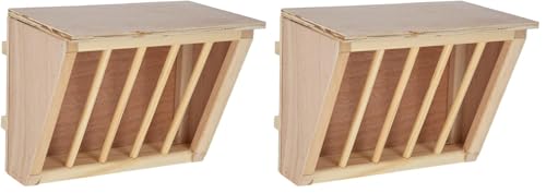 Kerbl Heuraufe aus Holz mit Sitzbrett für Stall/Auslauf, Für Kaninchen/Hasen/Meerschweinchen/Nager...