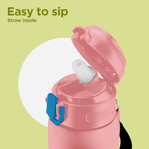 Image of Milton Swing 900 Thermosteel Water Bottle 770 ml with One Touch Safety Lock, Long Hours Hot and Cold, Leak Proof Lid, ISI Certified I Vacuum Insulated I for Office, Gym, School I Pink