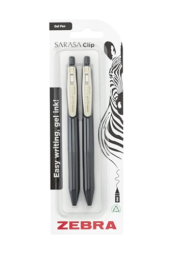 Bolígrafo Gel Retráctil Zebra Pen Sarasa Clip Negro 2 Pzas miniatura 1