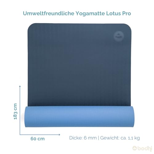 Bodhi Yogamatte Lotus Pro Rutschfeste Übungsmatte für Yoga und Fitness