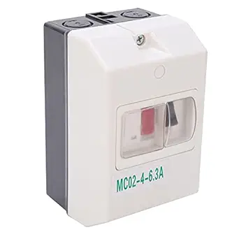Circuit Breaker, IP55 Waterproof 220V 380V ABS Breaker Switch Thermal Trip Setting Cange 4-6.3A, Motor Overload Protection Isolator for Open Phase Short Circuit Protection and Infrequent Start'