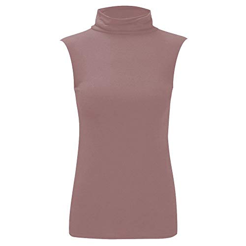 Haut col roulé sans manches femme moka grande taille 48/50