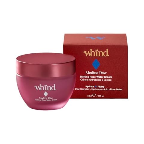 whind Medina Dew Melting Rose Water Cream – Hydrating, Daily Face Moisturizer with Hyaluronic Acid for Radiant & Glowing, Dewy Facial Skin – 50ml Cover