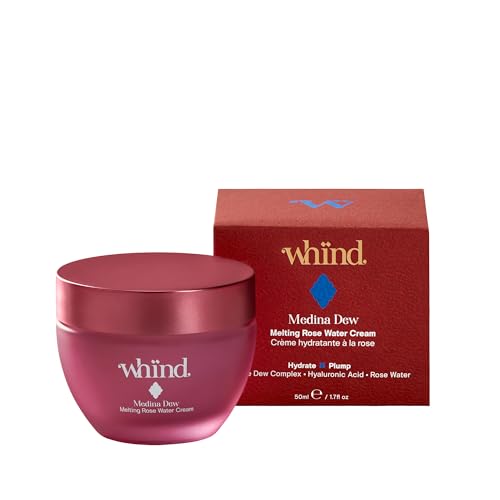 Whind Facial Moisturizer – Medina Dew Melting Rose Water Cream – Hydrating Face Moisturizer with Hyaluronic Acid for Radiant and Glowing Dewy Skin – 50ml