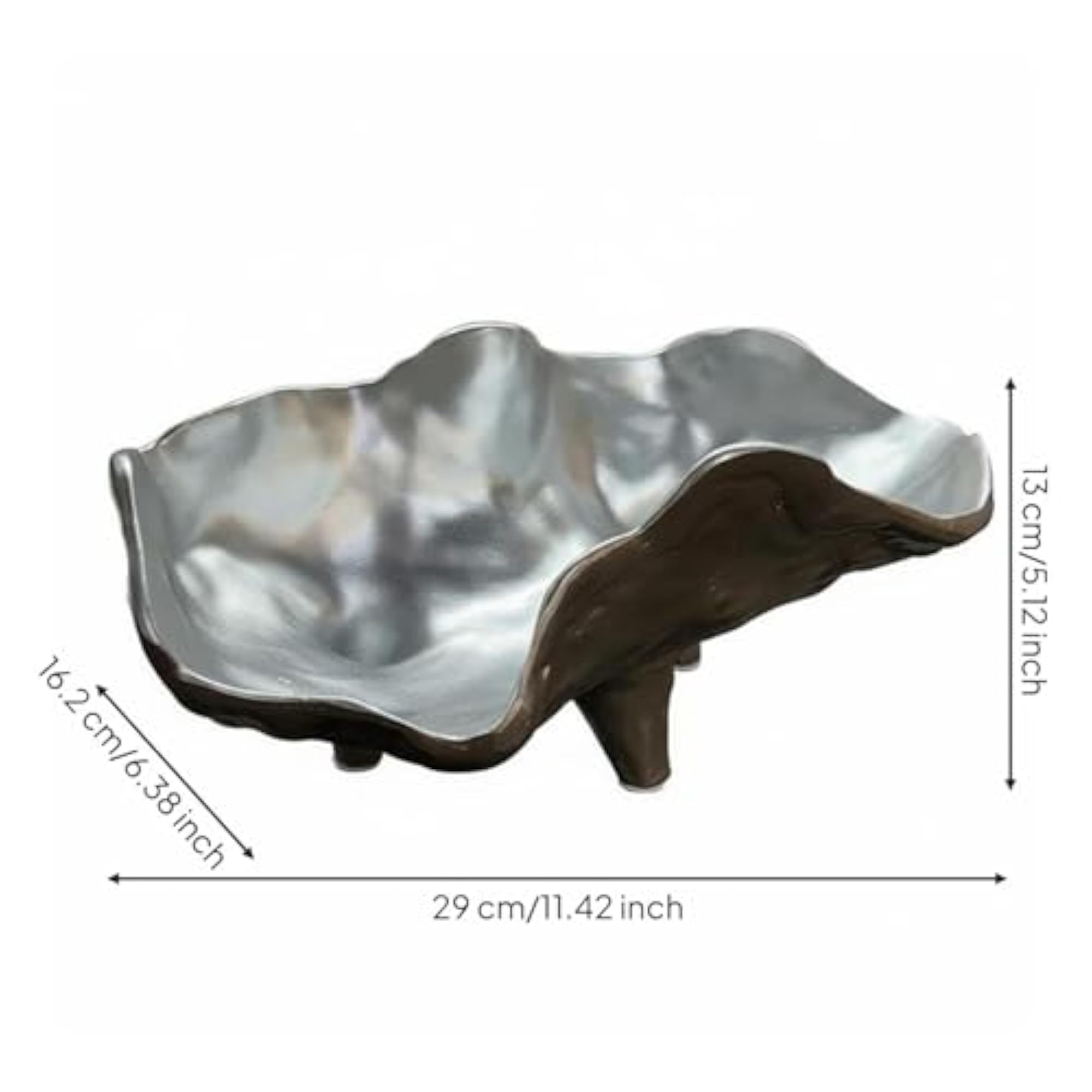 Retro Silver Tray, Italian Design Irregular Metal Tray