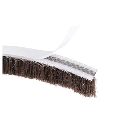 MySixKeen borst Väderstrippning, självhäftande filtdörr Tätningsremsa Pile Weatherstrip Door Svepborste för dörrfönster 197 tum LX 0,31 tum B (5000 mm X 8 mm) Brun