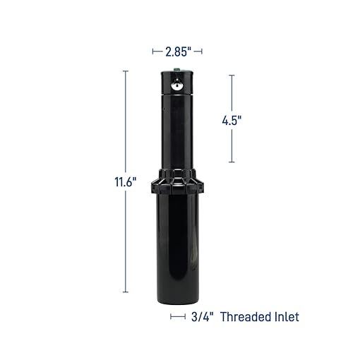 Orbit 55662 Voyager II Professional 4" Adjustable Pop-Up Gear Drive Rotor Sprinkler Spray Head, 40° to 360° Pattern, 25' - 52' Spray Distance (Ten Bonus nozzles Included),Black