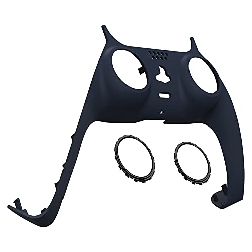 eXtremeRate Dekorative Zierleiste für DualSense Controller, Soft Touch DIY Ersatz Clip Shell für PS5 Controller, Custom Plates Cover für Playstation 5 Controller mit Akzentringen in Mitternachtsblau