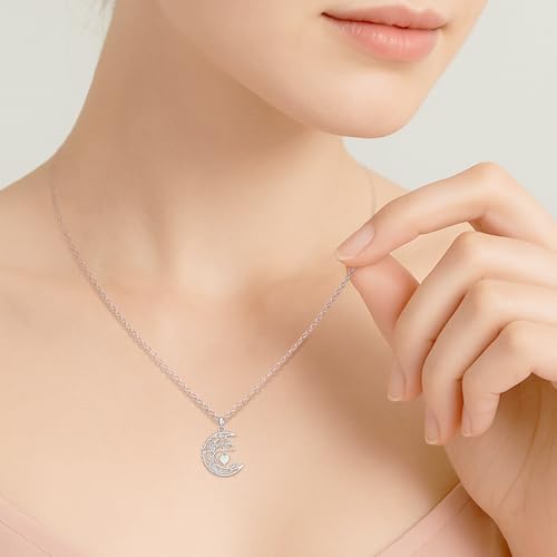 Opal Tree of life Necklace for Women Sterling Silver Moon Tree of life Pendant Moon Heart Opal Necklace Jewelry Christmas Gifts4