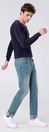 Plaid&Plain Men’s Slim Fit Jeans Tapered Jeans4