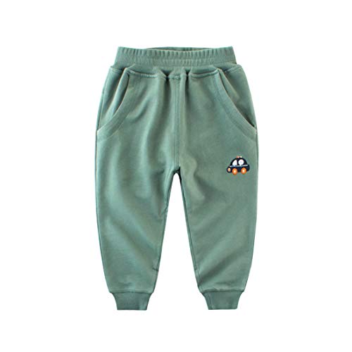 PanpanBox Filles Garçon Jogging Pantalons de Sport Bébé Coton Minceur Pants Survetement Entrainement Enfants Relaxed Tapered Pantalon 2-9 Ans (130cm / 7-8 Ans, Vert) Cover