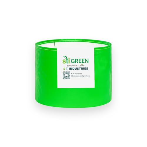 Image of HDPE Grow Bags for Plants 18X15 Inch (Pack of 1) | 260 GSM Heavy Duty UV-Protected Round Green Colour Plant Bags for Terrace and Vegetable Gardening | Strong & Reusable|