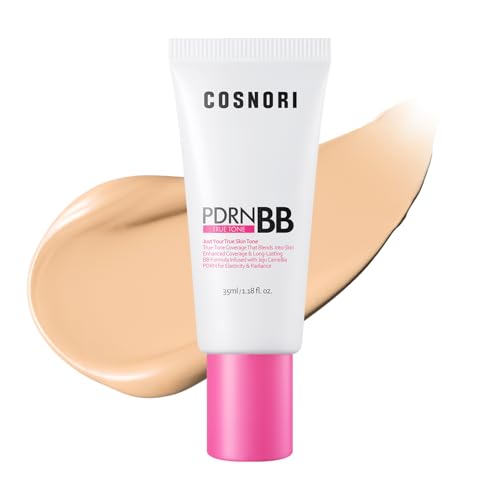 Image of COSNORI PDRN True Tone BB Cream 23 True Medium - Medium Beige with Neutral Warm Undertones, No Gray Cast, Soothing Formula with Camellia PDRN, Long Lasting Natural Coverage,Korean BB Cream, 1.18 Fl Oz