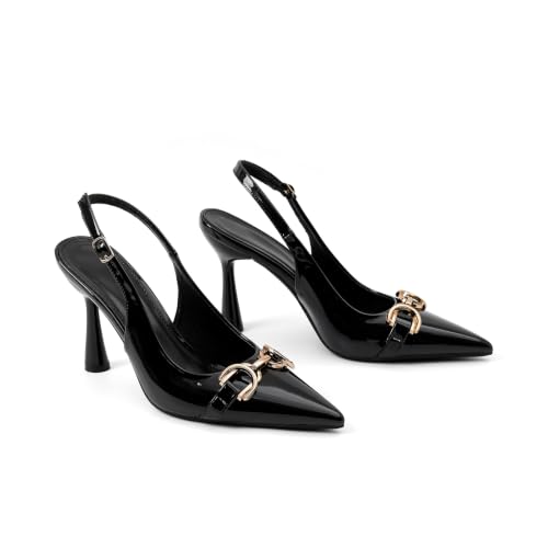 Navase Women's Slingback Stiletto Heels Black by Navasen - Used condition - Image 4