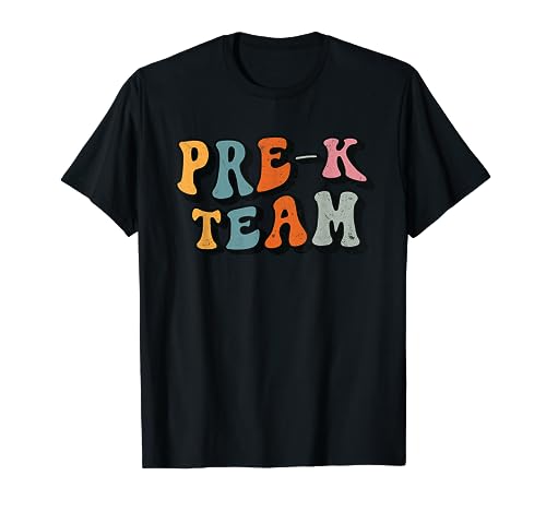 Pre-K Team, Retro Groovy Back To School Matching Teaching T-Shirt