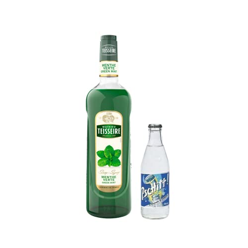 Lot Sirope & Limonada:Sirope Teisseire - Menta verde 1L – Limonada Pschitt (12x33cl)