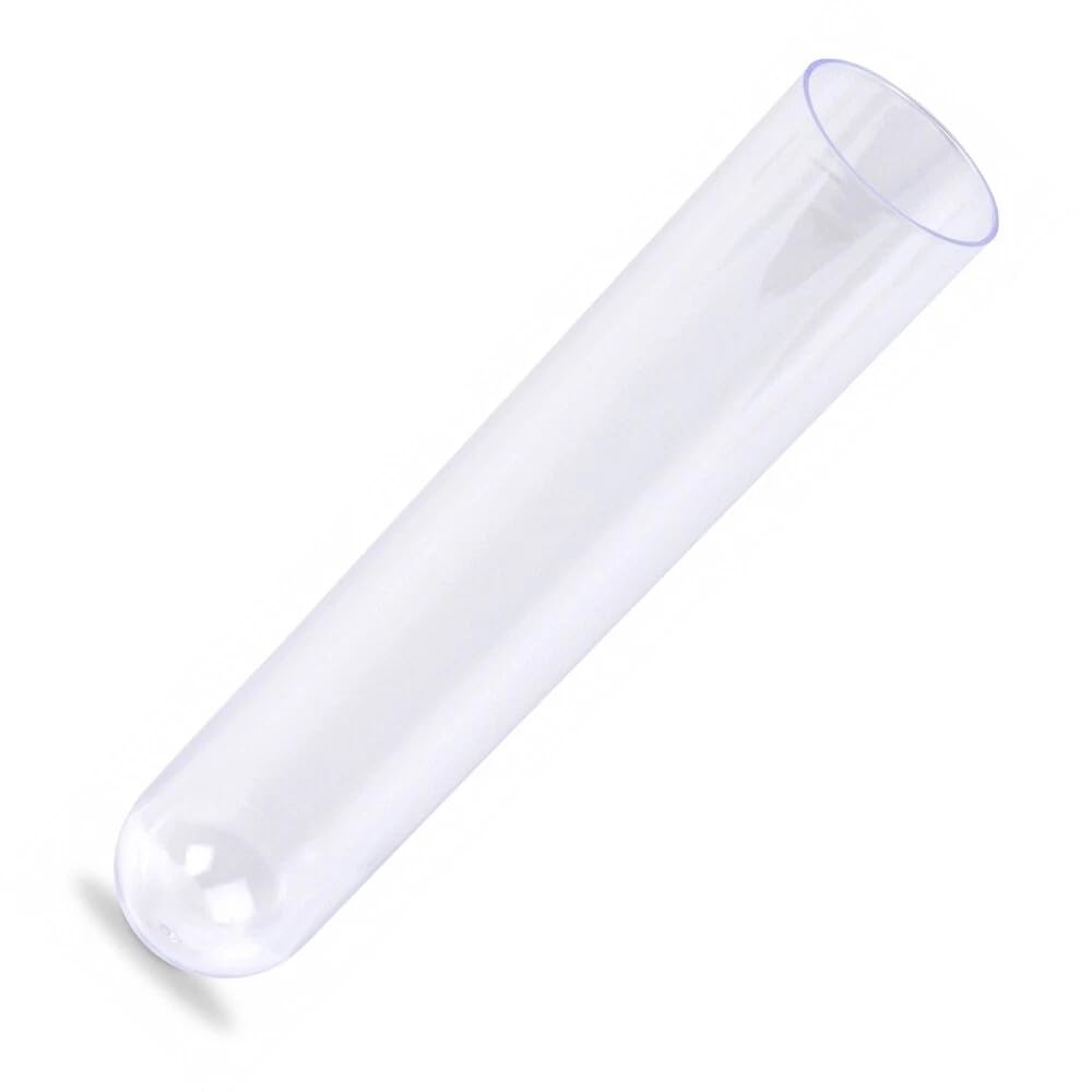 40x197mm Test Tubes, PS Plastic, Round BTM, 200ml Vol, Natural, Karter Scientific 400I1 (Case 200)