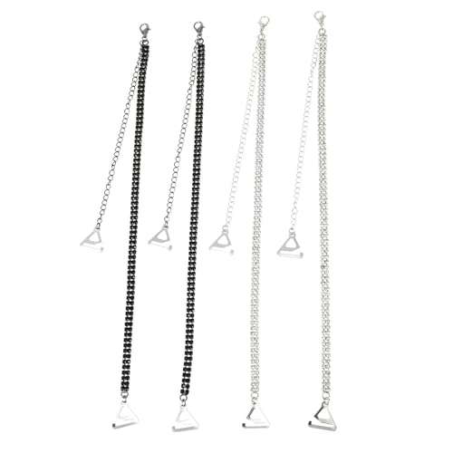 LIFKOME 2 Pares Tirantes de Sujetador Fáciles de Instalar y Reemplazar Doble Línea de Gemas de Imitación en Aleación Ajustables Ideales para Vestidos de Boda