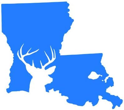 Louisiana Deer State Sticker - Decal - Die Cut - Buck Hunt Hunting Rifle LA - Pink 13.49" x 12.00"