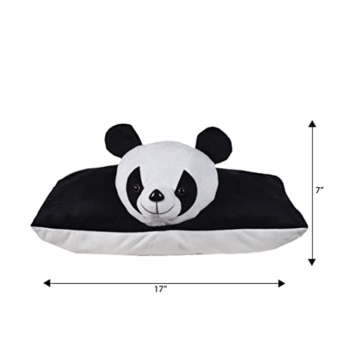 Image of Ultra 17 Inch Cute Baby Panda Folding Cusion Pillow Premium Plush Toy for Kids in Black & White | Snuggling and Playtime | Animal Toy | Birthday Gift | Anniversary | Christmas | Diwali | Home Decor
