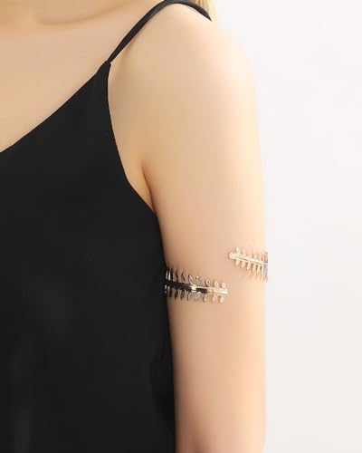 Uemxiyu 4 Pieces Arm Cuff Upper Arm Band Cuff Bracelet Bangle For Women Adjustable Armband Set  thumb #6