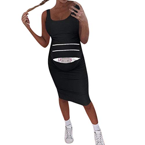 Preisvergleich Produktbild Lurcardo Stillkeid Umstandskleid Ärmellos Süßes Baby Stillkleid Schwangerschafts Kleid Mode Rundhals Still-Nachthemd Stillen Kleid Umstandsmode Frauen Damen Kleid Sommer Damen Kleider Damen Crop Tops