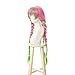 Nuoqi Mitsuri Cosplay Wig Kanroji Mitsuri Wig 3 Braided Hair Womens Pink Green Cosplay Wigs Halloween