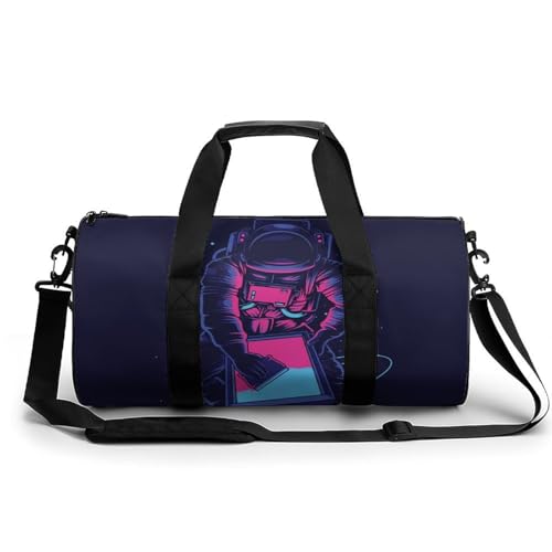 Sac de sport cosmonaute lumineux 45cm duffel bag de gym et voyage
