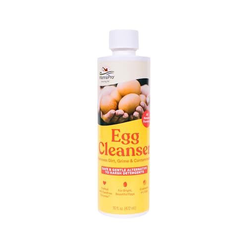 Manna Pro Egg Cleanser Natural Enzyme Wash for Fresh Eggs Safe & Gentle Cleaner for Backyard Chicken Eggs 16 oz
