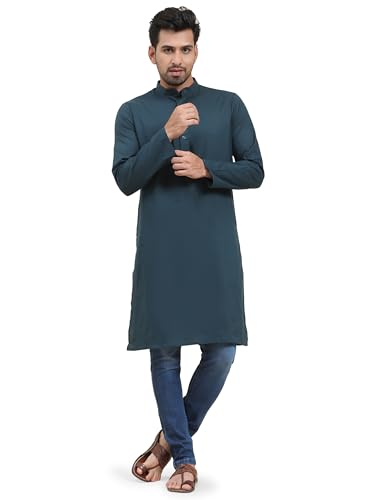 Image of SKAVIJ Mens Cotton Casual Wear Everyday Use Modern Kurta