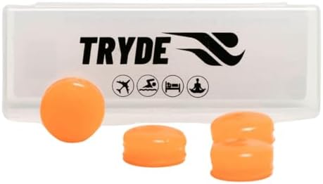 TRYDE Protetor Auricular Silicone Tampao Laranja Nadar
