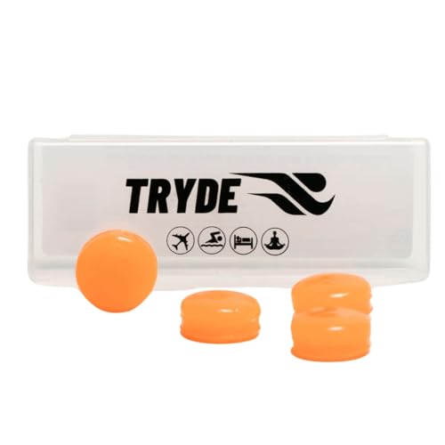 Protetor Auricular de Silicone TRYDE Tampão Laranja para Nadar