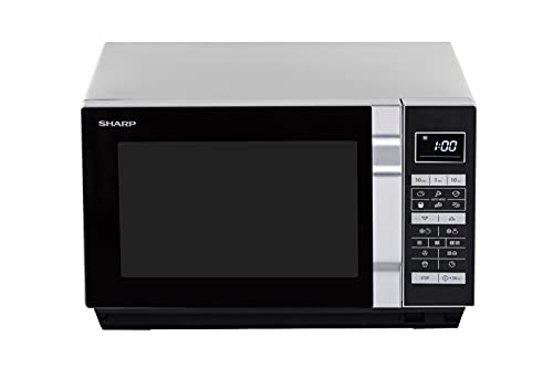 Sharp R-860s 3-in-1 magnetron, grill en hete lucht/25 L/900 W/49 cm/gladde grond en dus een grotere contactvlak, ook voor hoekig servies/programma-automaat/gewicht-en zeitgesteuertes ontdooien/roestvrij staal - Image 3