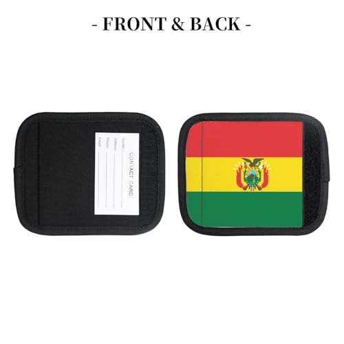 2 Pcs Luggage Handle Wraps, Flag of Bolivia Print Grip Handle Cover/Travel Bag Identifier for Suitcase Accessories4