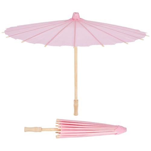 PH PandaHall 2pcs 40.8cm Parapluies en Papier Rose Ombrelles Déco Mariage, DIY Parapluie Huilé...