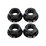 Tuercas de eje de brida de cubo de bicicleta, pulidas y cómodas, 4 piezas M 10 x P 1 0 (negro)