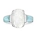 Stauer Larimar & Moonstone Ring – Genuine Gemstone Rings for Women – .925 Sterling Silver Rings for Women – Rare Larimar Jewelry Womens Ring size 08