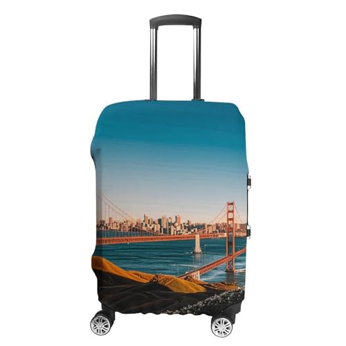 San Francisco Luggage Cover Protector - Travel Suitcase Sleeve with Dual-Sided Prints, Universal Fit 18-32 Inch, Washable Anti-Scratch Travel Baggage Cover XL