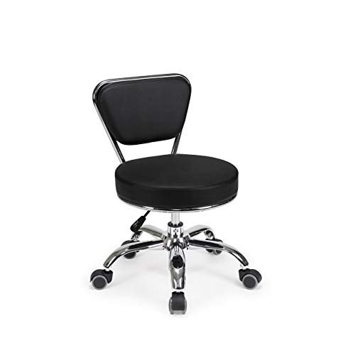 Dayton Pedicure Stool (Black) Pneumatic, Adjustable Height, Perfect for Nail