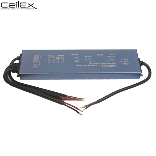 Image of Triac Dimmable LED Driver 24V 300W IP67 Ultra Slim 0.8in UL Listed Compatible with Lutron Dimmer, Transformer for LED Lights, Power Supply 5in1 Triac /0-10V /1-10V /Potentiometer /10V PWM