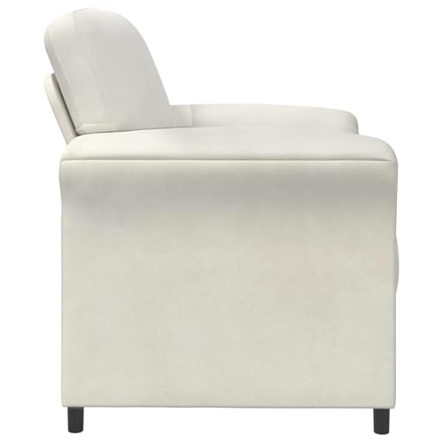 Sofá de 1 plaza crema con terciopelo y patas de metal, sillón de 88x83x95 cm 5