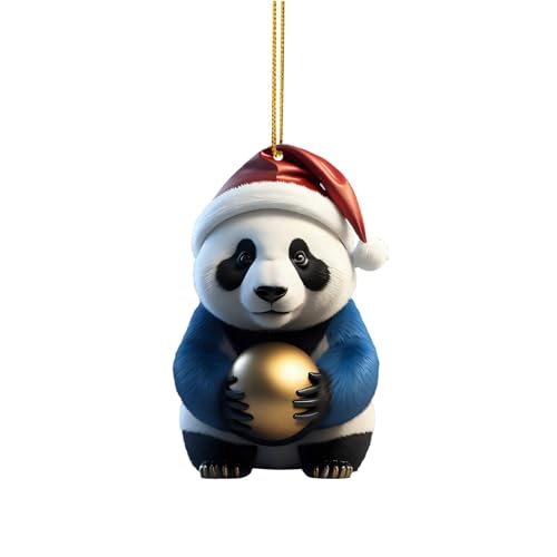 Weihnachten Deko Acryl Weihnachtsschmuck Panda Weihnachtsanhänger...