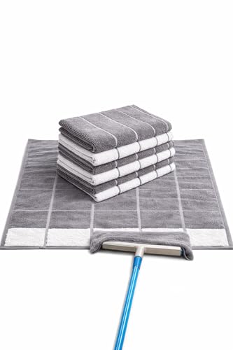 Kit 4 Pano Microfibra 80x50 Mega Grande, Alta Absorção, Reutilizável, Não Solta Fiapos, Multiuso, Limpeza, Casa, Piso, Cozinha, Vidro