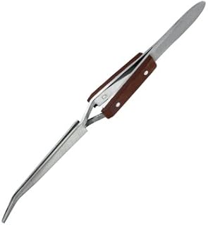 Modelcraft Jeweltool Curved Fibre Grip Tweezers, Silver