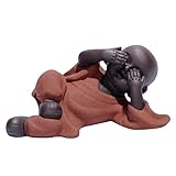 bureau bois massif et metal Bon cadeau : un cadeau significatif pour votre ami ou votre famille, la forme mignonne des figurines de moine attirera certainement l'attention des enfants.