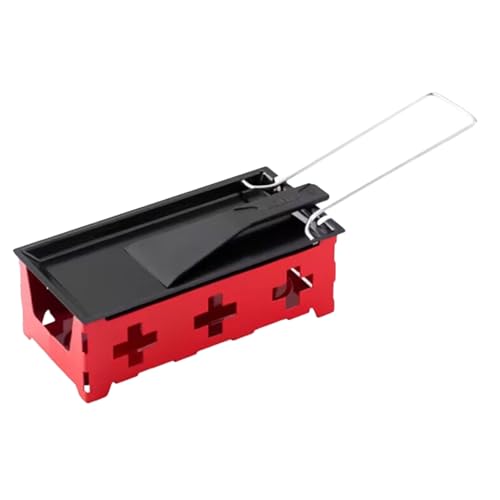 Raclette Grill Non Stick Cheese Melter with Silicone Spatula Raclette Cheese Melter with Folding Handle Raclette Machine Portable Baking Tray for Kitchen Grilling Tool