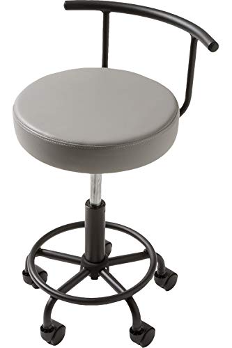 システムK サロンチェア 移動が楽スイスイ 使いやすい軽量ワークチェア 極厚クッション カウンターチェア キッチン 医療 昇降式 回転 キャスター付き グレーのサムネイル