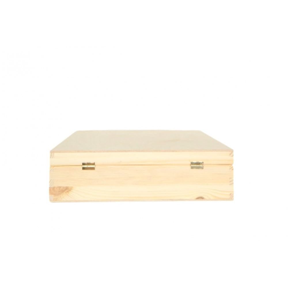 Pinus Teebox 29,5x22,5x8 cm 12 Fächer Teebeutel Organizer Klappdeckel | Kiefernholz, 12 Fächer, staubgeschützt, für Teebeutel Sortenübersicht, Küche Esszimmer, kompakt platzsparend
