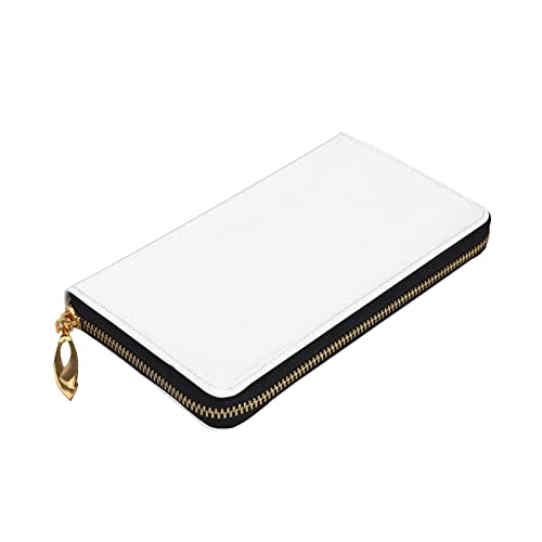 Solid color white Long Zip Clutch Wallet - Unisex Phone Case with Credit Card Slots, Coin Compartment, Cash Slot3